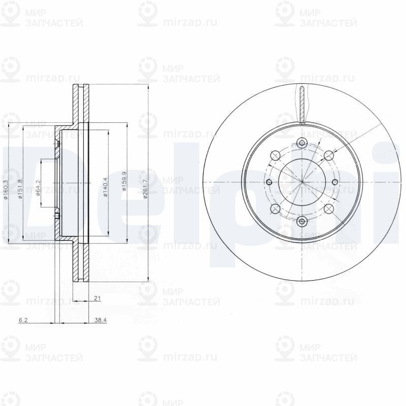Тормозной диск DELPHI BG2759