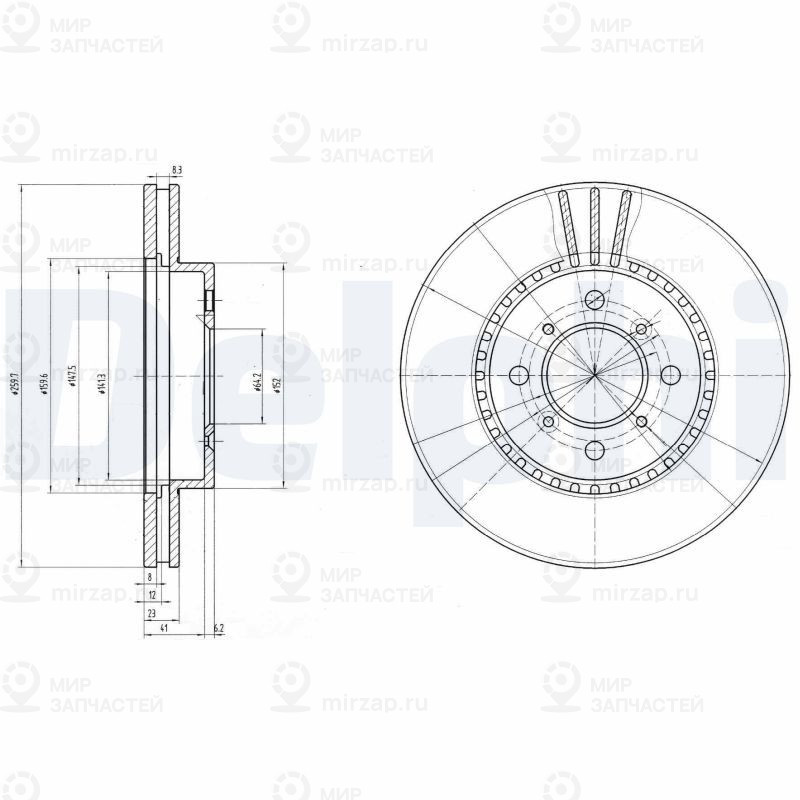 Тормозной диск DELPHI BG2814