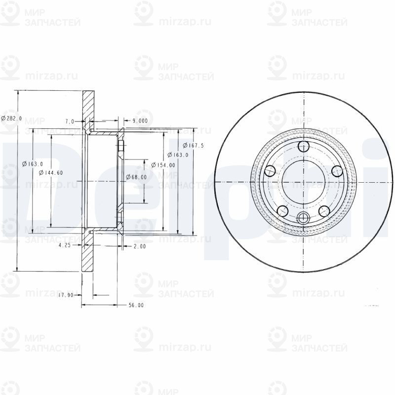 Тормозной диск DELPHI BG2898