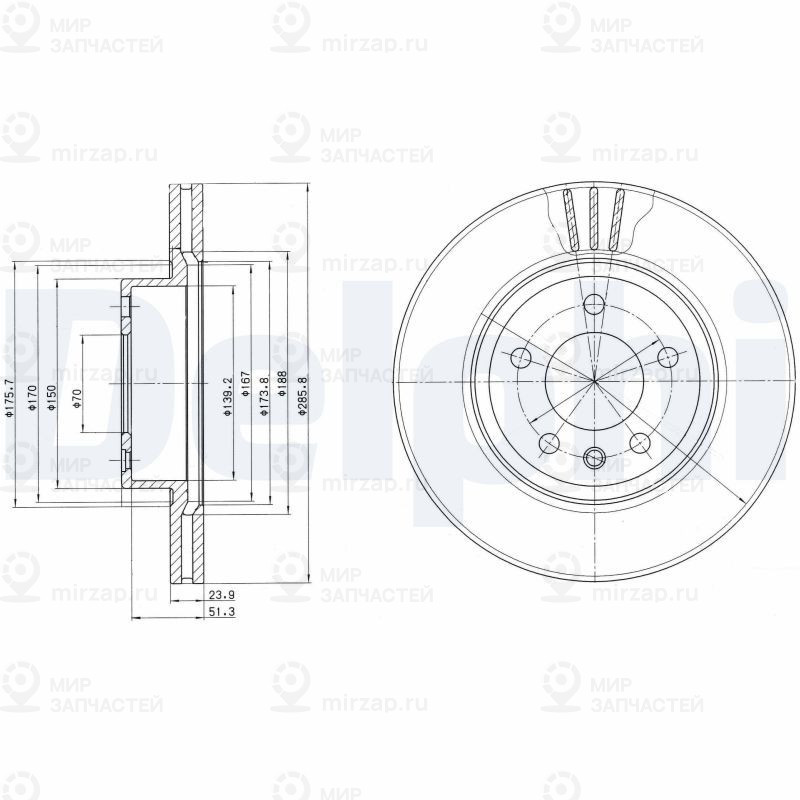 Тормозной диск DELPHI BG2908