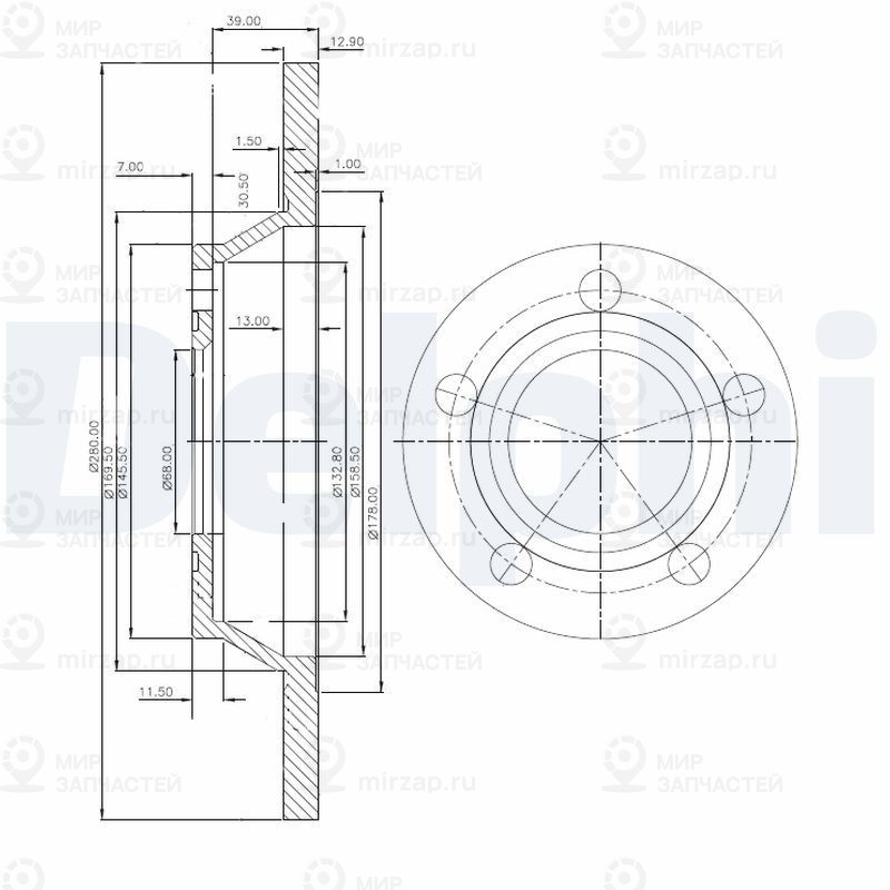 Тормозной диск DELPHI BG2987