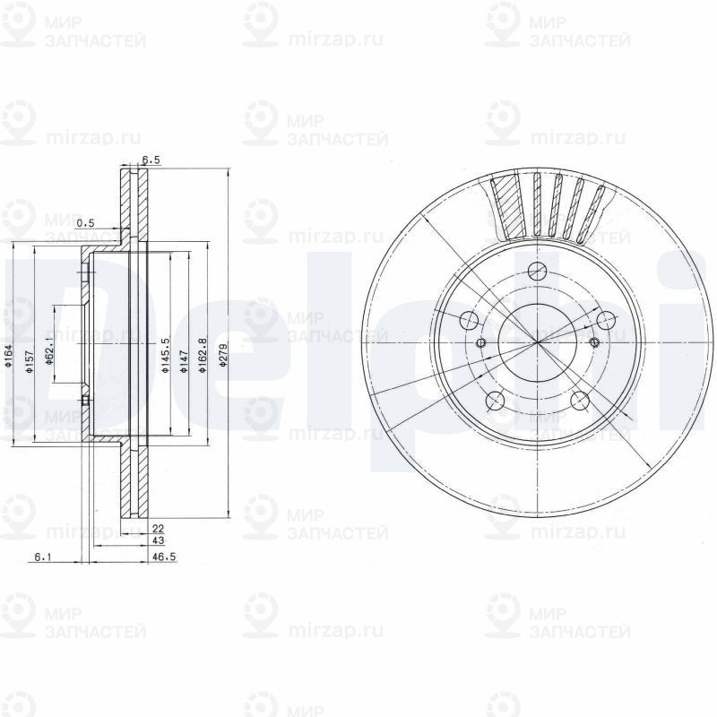 Тормозной диск DELPHI BG3171