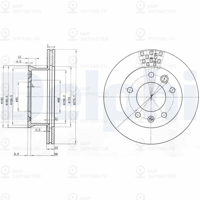 Тормозной диск DELPHI BG3236