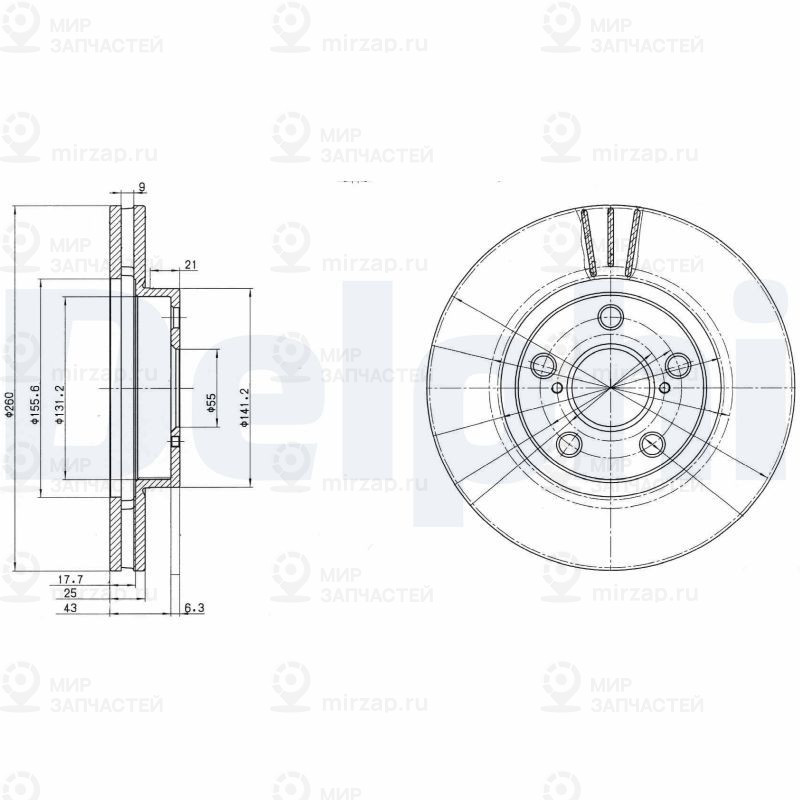 Тормозной диск DELPHI BG3347