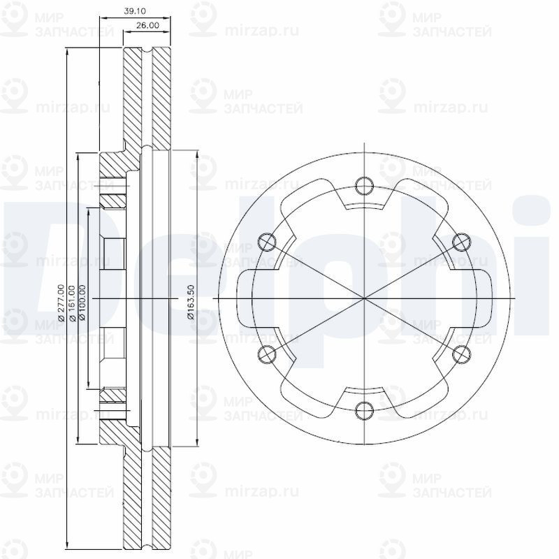 Тормозной диск DELPHI BG3422