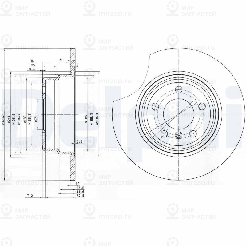 Тормозной диск DELPHI BG3629