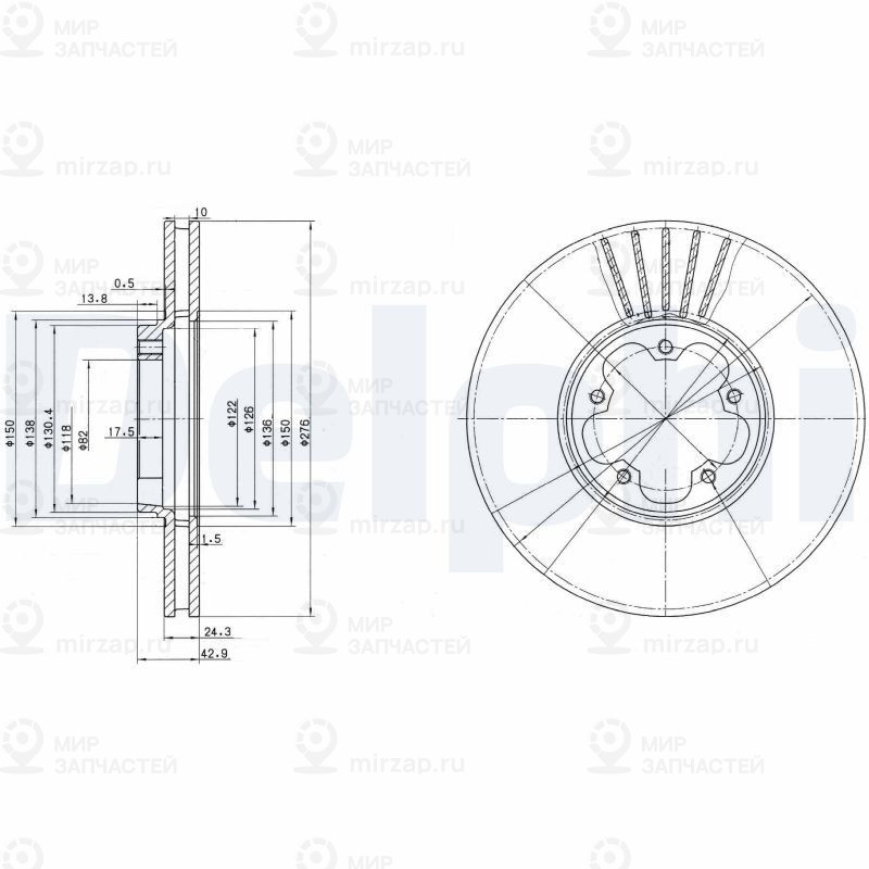 Тормозной диск DELPHI BG3676