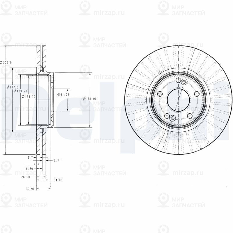 Тормозной диск DELPHI BG3688