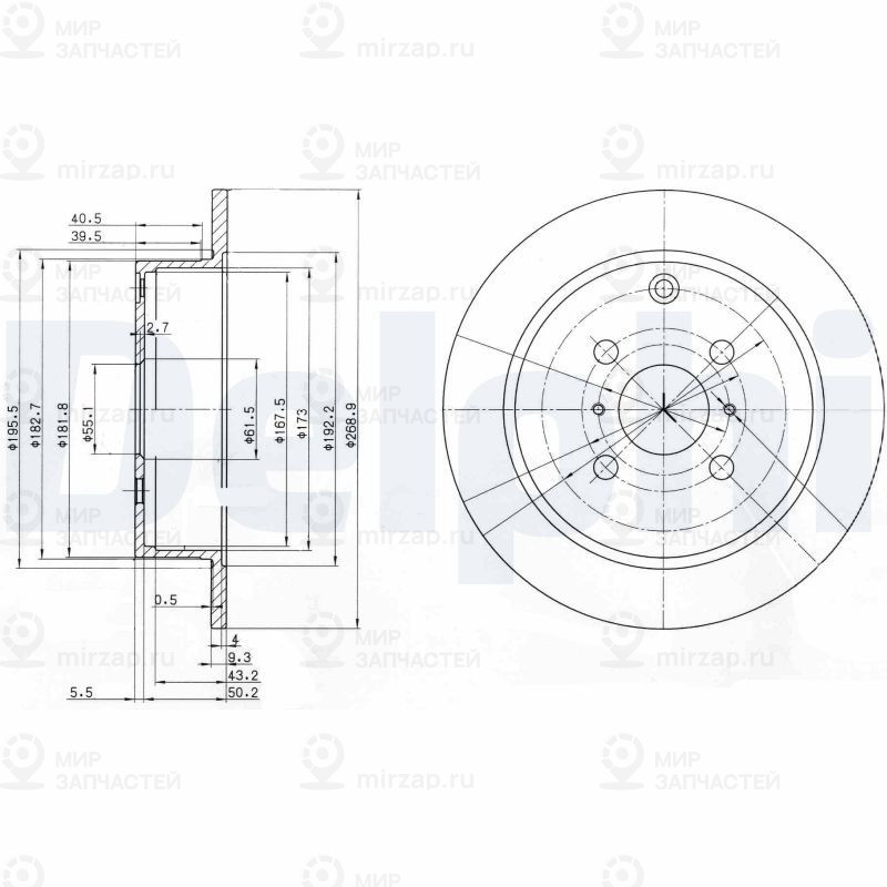 Тормозной диск DELPHI BG3867