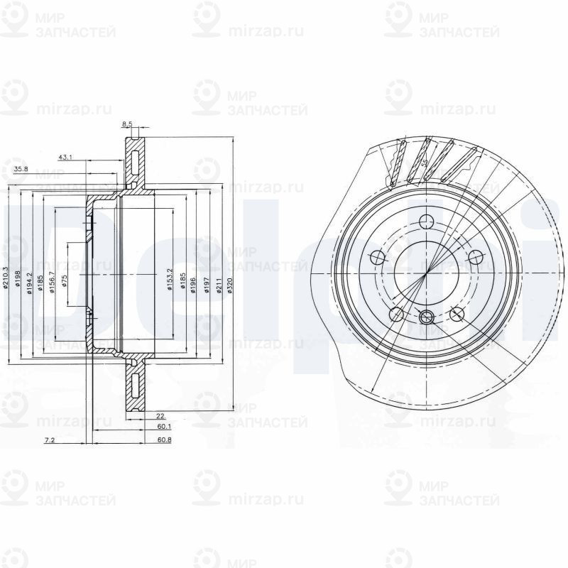 Тормозной диск DELPHI BG3943