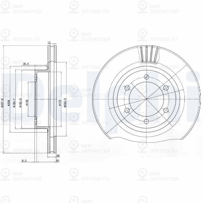 Тормозной диск DELPHI BG4052