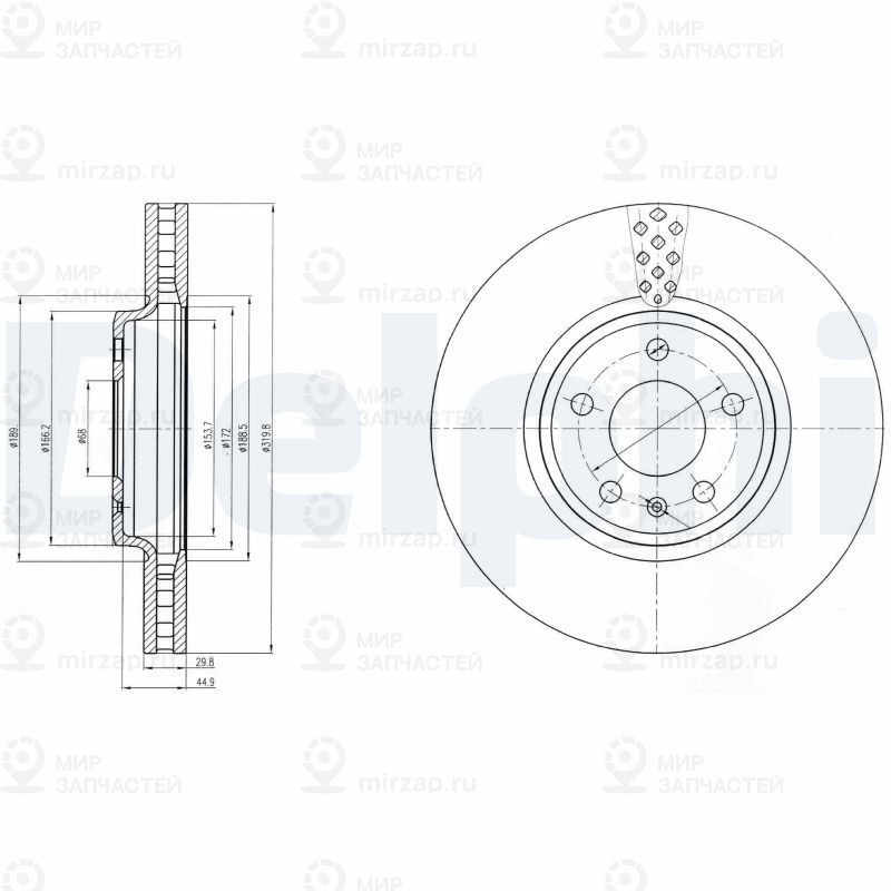Тормозной диск DELPHI BG4080C