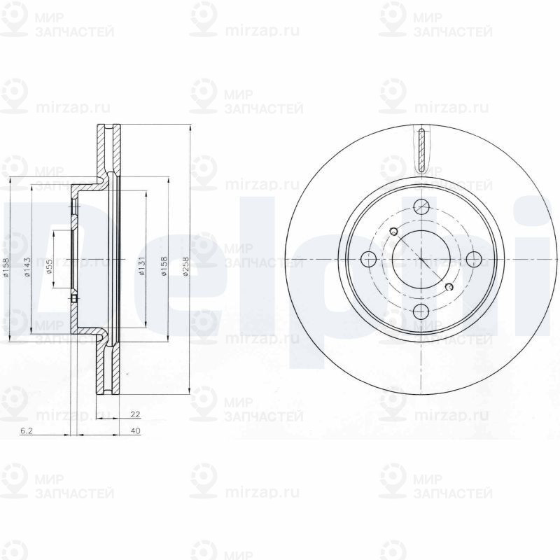 Тормозной диск DELPHI BG4116C