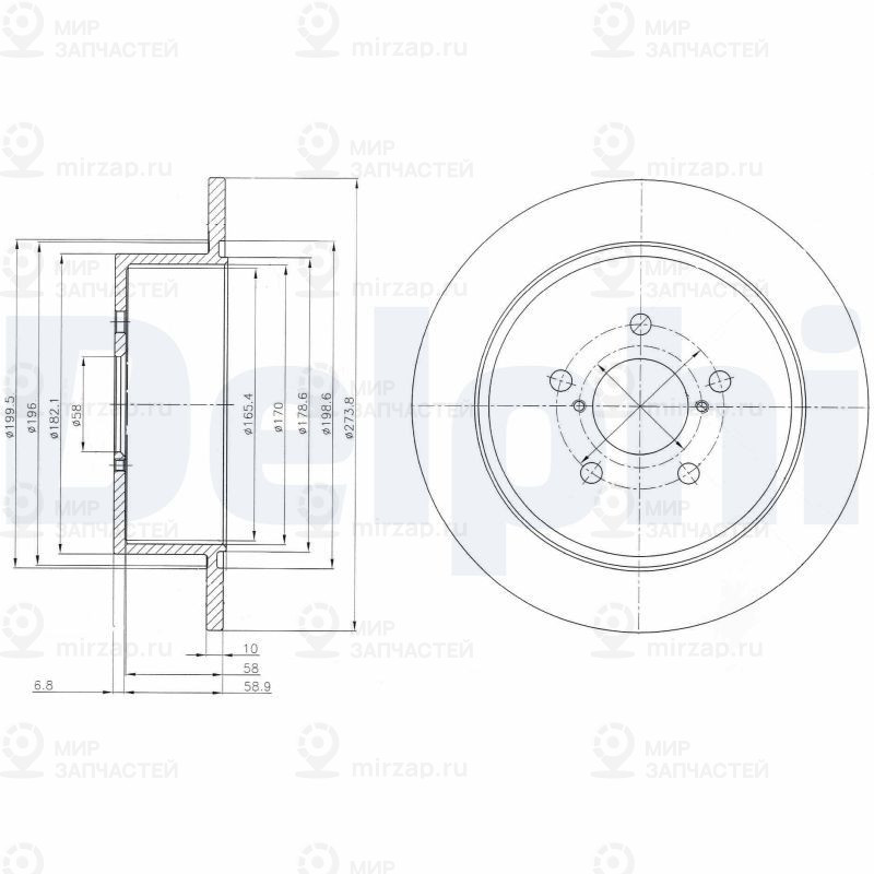 Тормозной диск DELPHI BG4129
