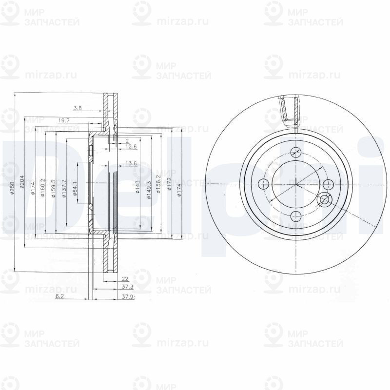 Тормозной диск DELPHI BG4146C
