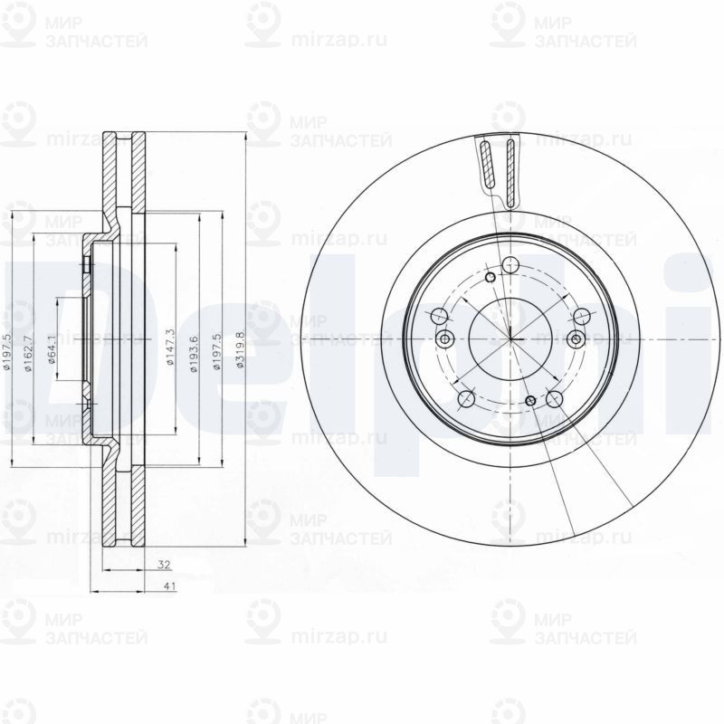 Тормозной диск DELPHI BG4225