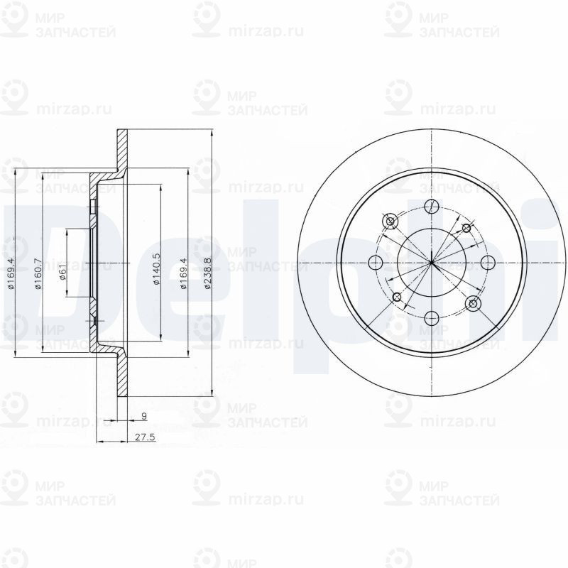 Тормозной диск DELPHI BG4334C
