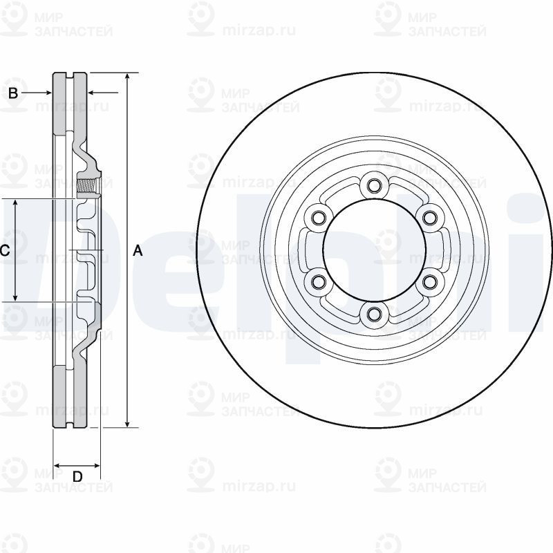 Тормозной диск DELPHI BG4697C