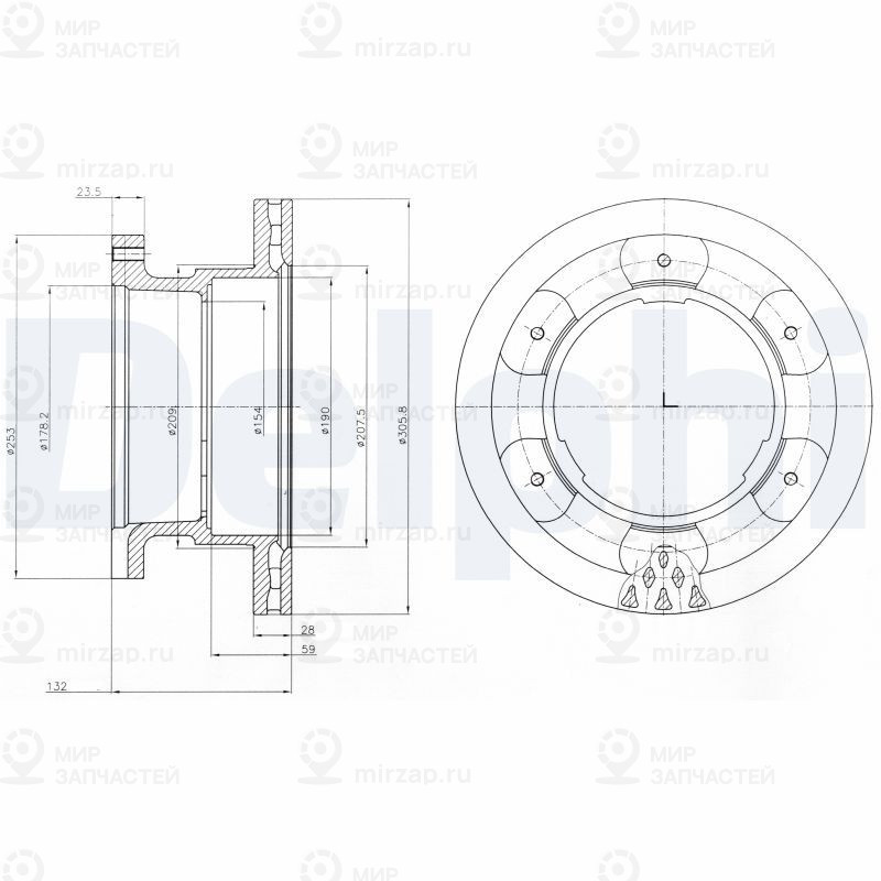 Тормозной диск DELPHI BG9069