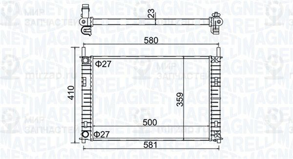 Радиатор, охлаждение двигателя MAGNETI MARELLI 350213152700