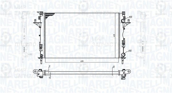Радиатор, охлаждение двигателя MAGNETI MARELLI 350213171900
