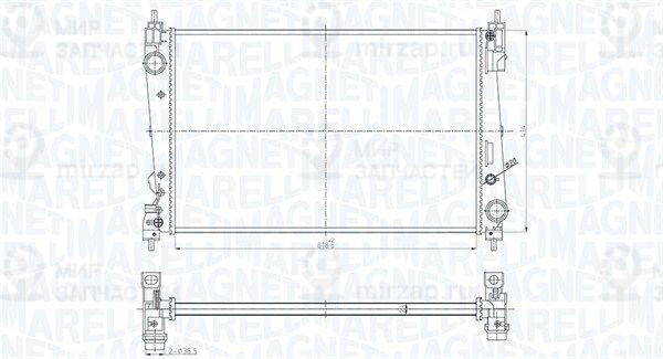 Радиатор, охлаждение двигателя MAGNETI MARELLI 350213184300