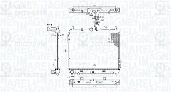 Радиатор, охлаждение двигателя MAGNETI MARELLI 350213192200