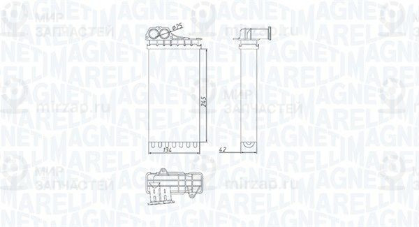 Теплообменник, отопление салона MAGNETI MARELLI 350218436000