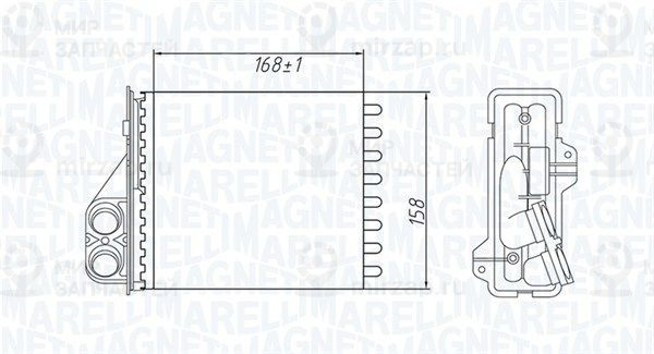 Теплообменник, отопление салона MAGNETI MARELLI 350218479000