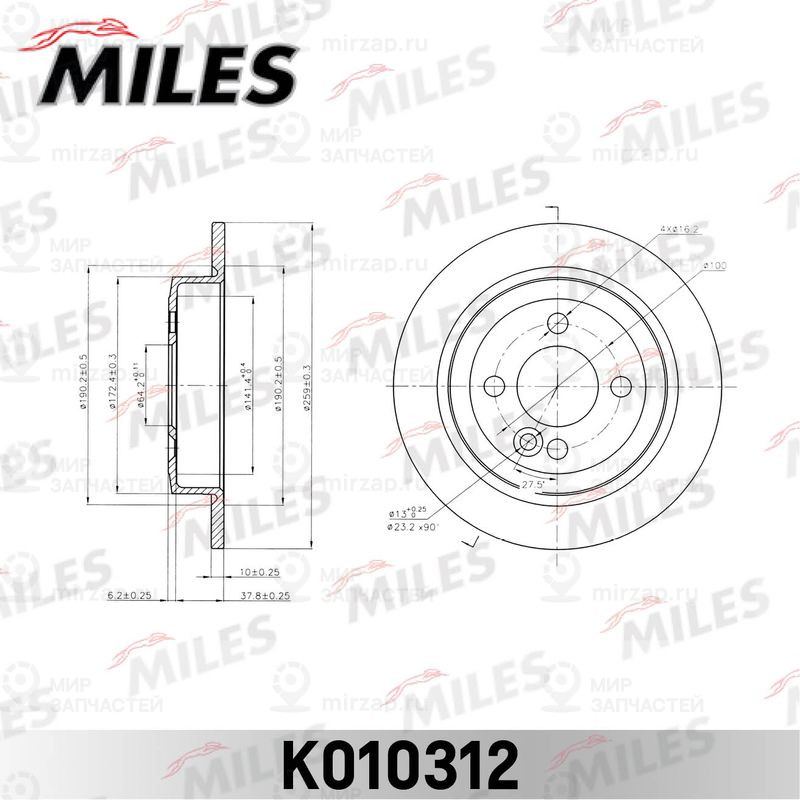 Тормозной диск MILES K010312