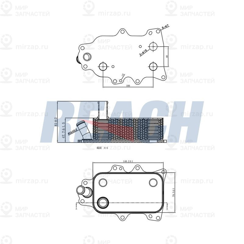Радиатор масла двигателя REACH 12411077