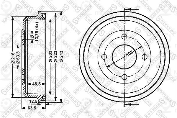 Тормозной барабан STELLOX 60252532SX