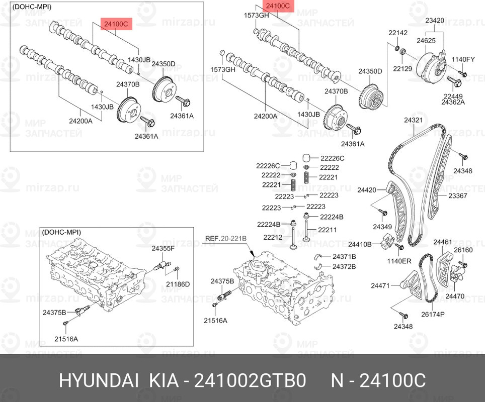 Запчасть MOBIS 241002GTB0
