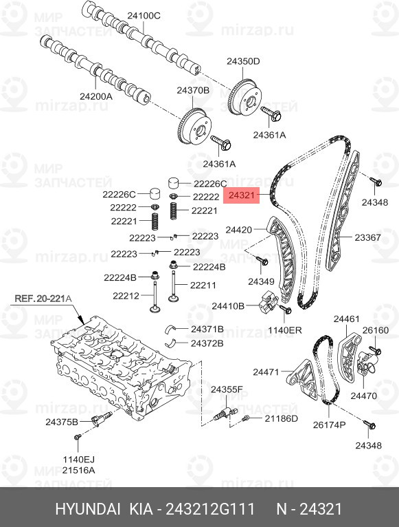 Запчасть MOBIS 243212G111