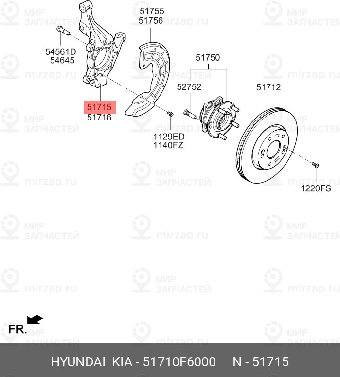 Запчасть MOBIS 51710F6000