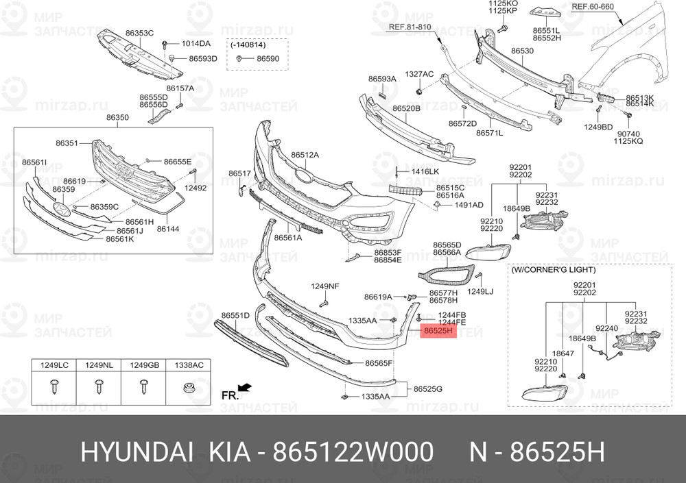 Запчасть MOBIS 865122W000
