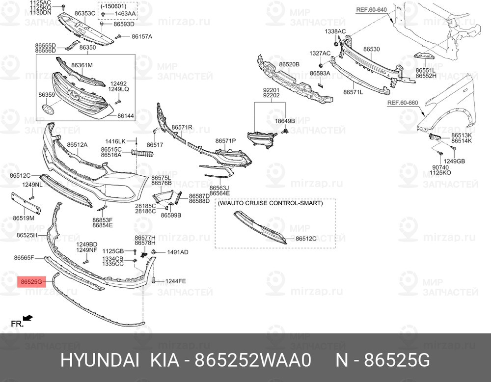 Запчасть MOBIS 865252WAA0